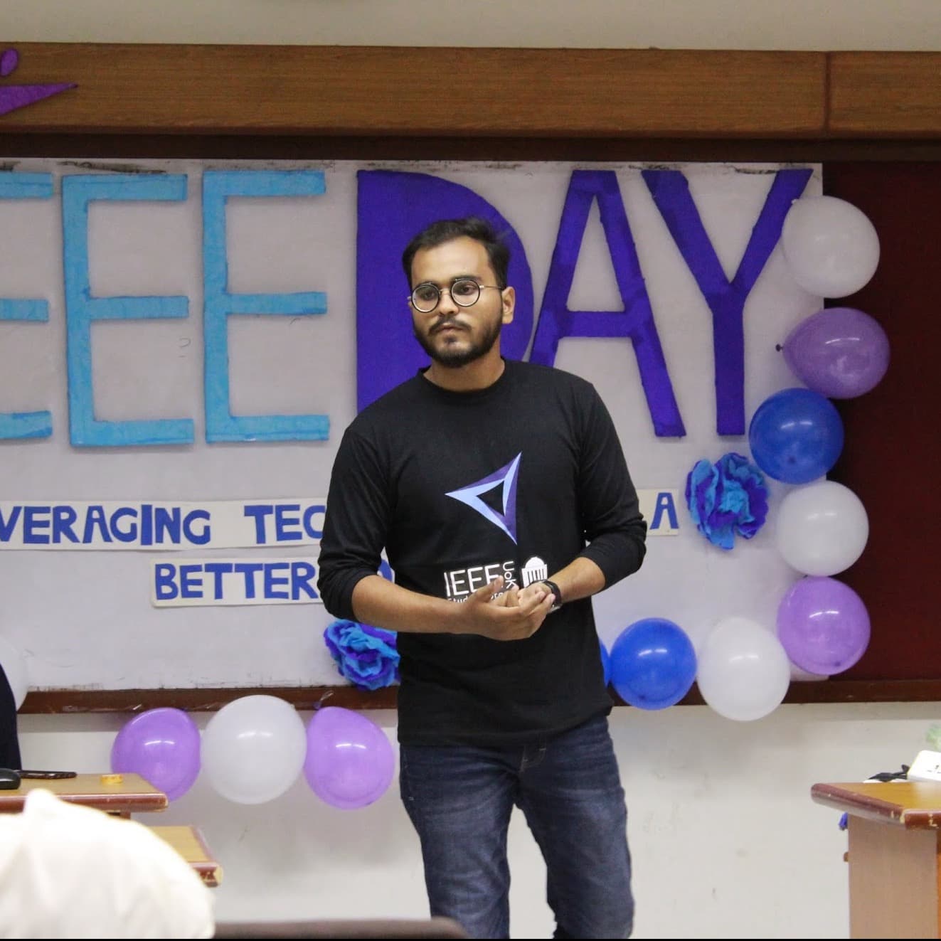 Asad speaking at an IEEE event in Pakistan