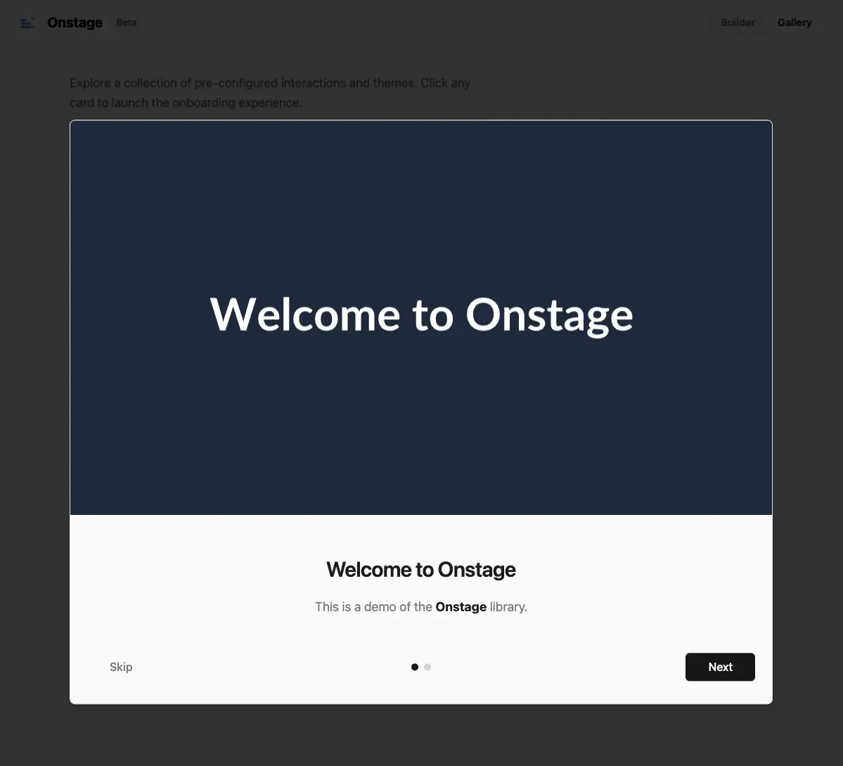 OnStage Library Interface